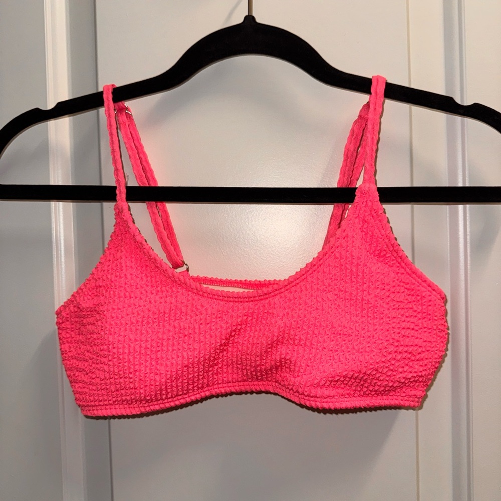 Women's Pink Textured Swimsuit Top
